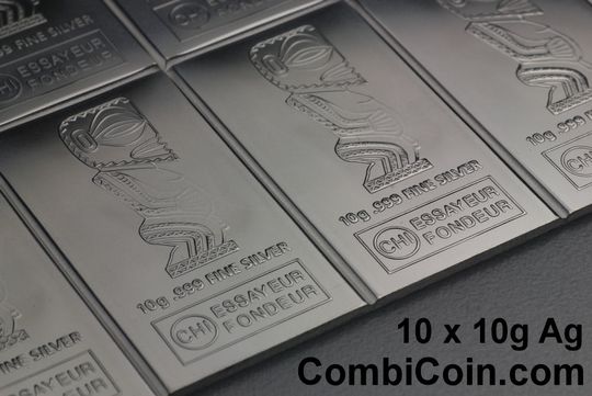 10 x 10 gramm CombiCoin Silver